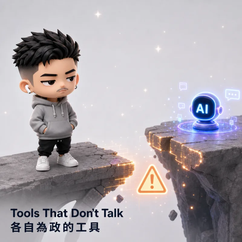 雙 AI Agent 痛點示意圖